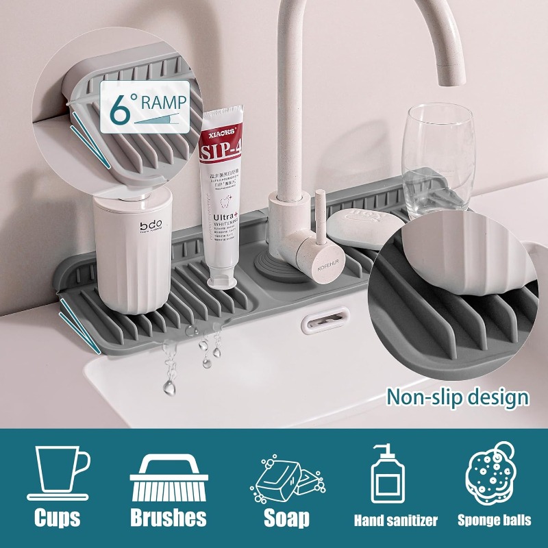 キッチンシリコン製蛇口スプラッシュマット、折りたたみ式蛇口水 - Silicone Tap Washer のレビューと価格