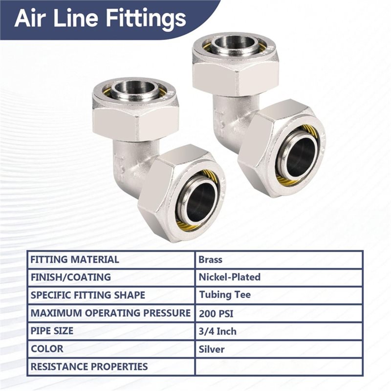 DTA4-真鍮製、ニッケルメッキ仕上げのエアライン継手 4個 - Compression Fitting Brass のレビューと価格